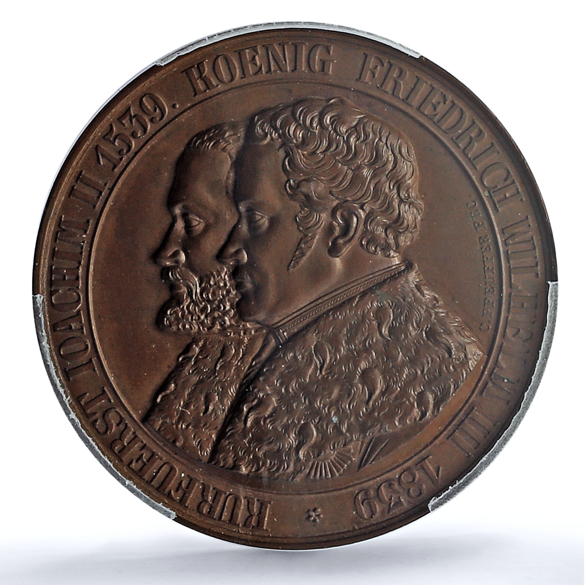 Prussia Ioachim II Wilhelm III Reformation Whiting-699 MS 65 PCGS AE medal 1839 Prussia Ioachim II Wilhelm III Reformation Whiting-699 MS 65 PCGS AE medal 1839