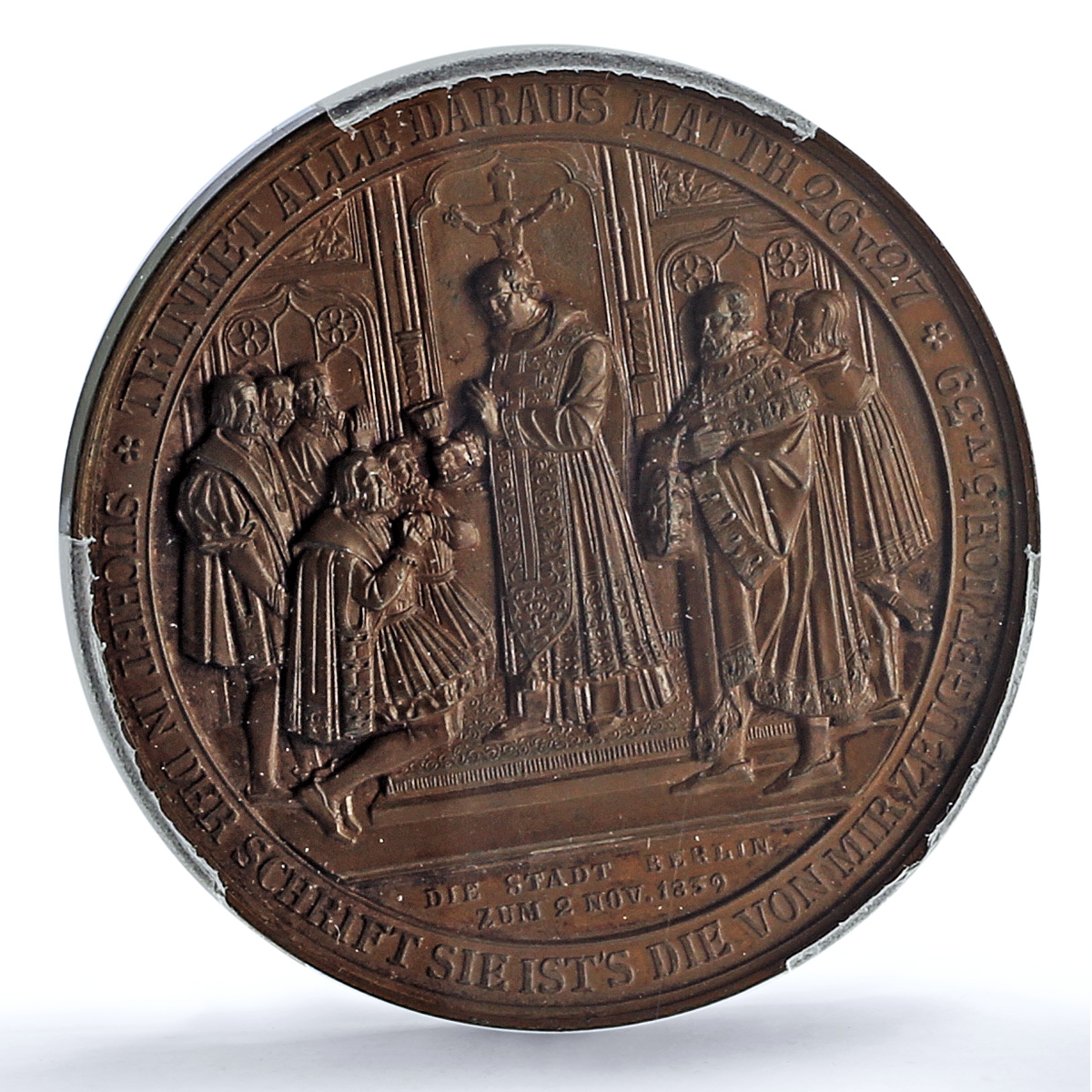 Prussia Ioachim II Wilhelm III Reformation Whiting-699 MS 65 PCGS AE medal 1839 Prussia Ioachim II Wilhelm III Reformation Whiting-699 MS 65 PCGS AE medal 1839