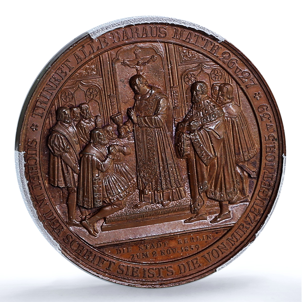 Prussia Ioachim II Wilhelm III Reformation Whiting-699 MS 65 PCGS AE medal 1839 Prussia Ioachim II Wilhelm III Reformation Whiting-699 MS 65 PCGS AE medal 1839