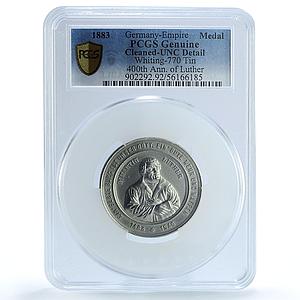 Germany Empire Martin Luther Reformation Whiting-770 UNC PCGS zinc medal 1883