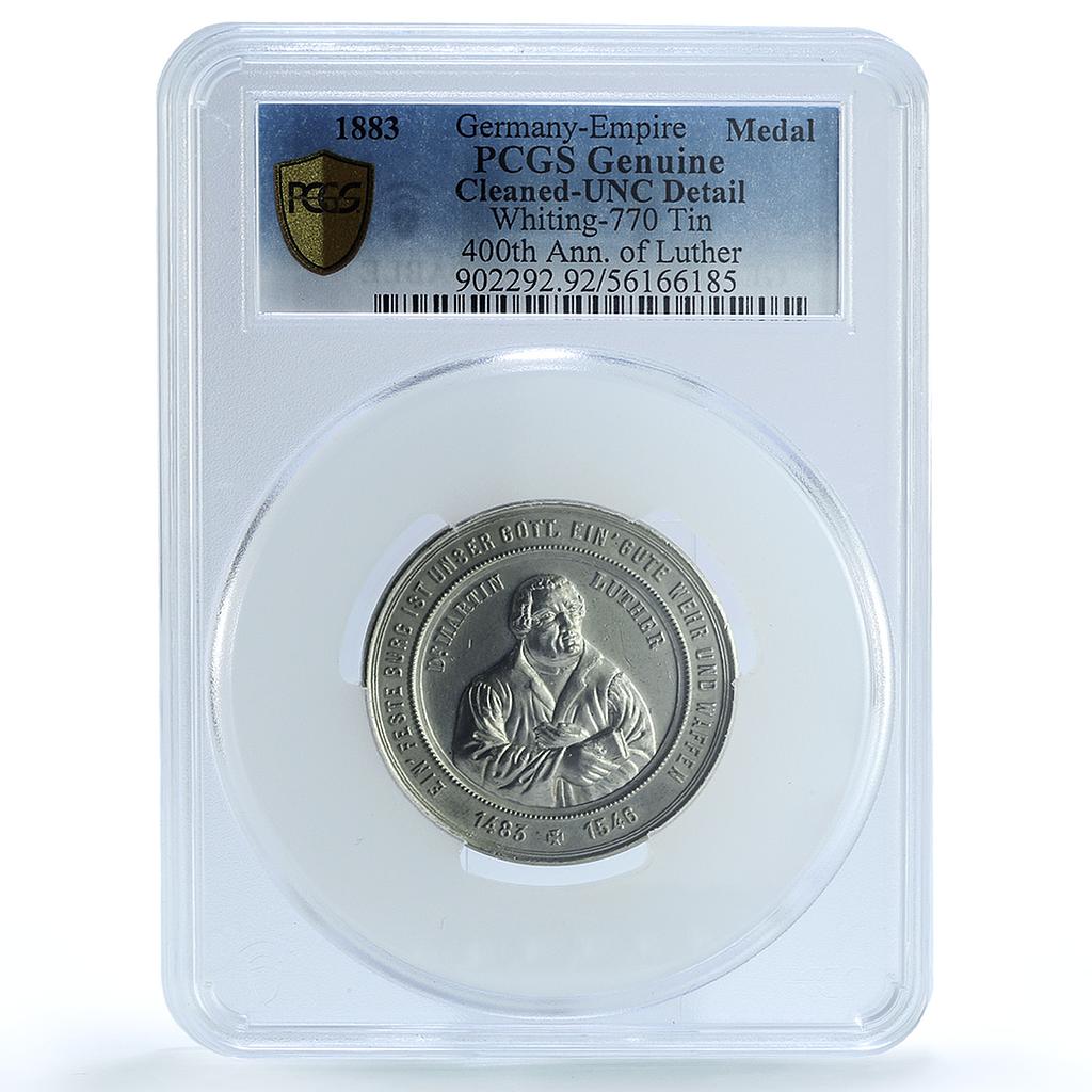 Germany Empire Martin Luther Reformation Whiting-770 UNC PCGS zinc medal 1883 Germany Empire Martin Luther Reformation Whiting-770 UNC PCGS zinc medal 1883