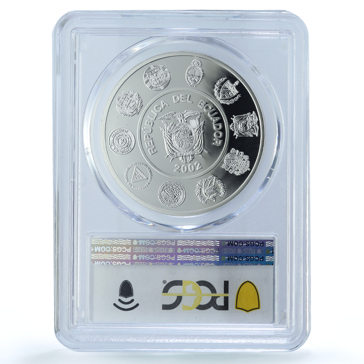 Ecuador 25000 sucres Balsa Guayaquil KM-112 Ship PR 70 PCGS silver coin 2002 Ecuador 25000 sucres Balsa Guayaquil KM-112 Ship PR 70 PCGS silver coin 2002