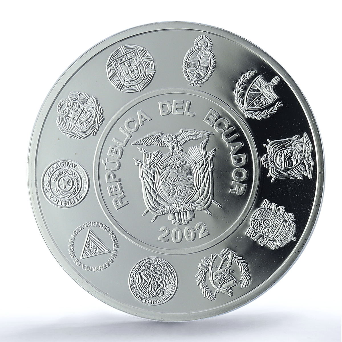 Ecuador 25000 sucres Balsa Guayaquil KM-112 Ship PR 70 PCGS silver coin 2002 Ecuador 25000 sucres Balsa Guayaquil KM-112 Ship PR 70 PCGS silver coin 2002