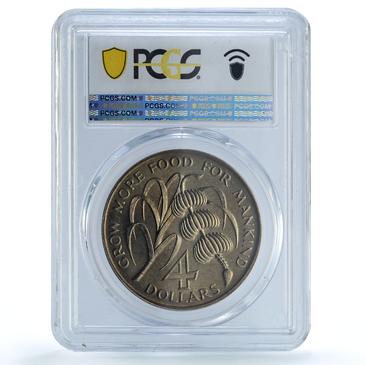 St. Vincent 4 dollars Caribbean Bank KM-13 FAO Food Day MS67 PCGS CuNi coin 1970