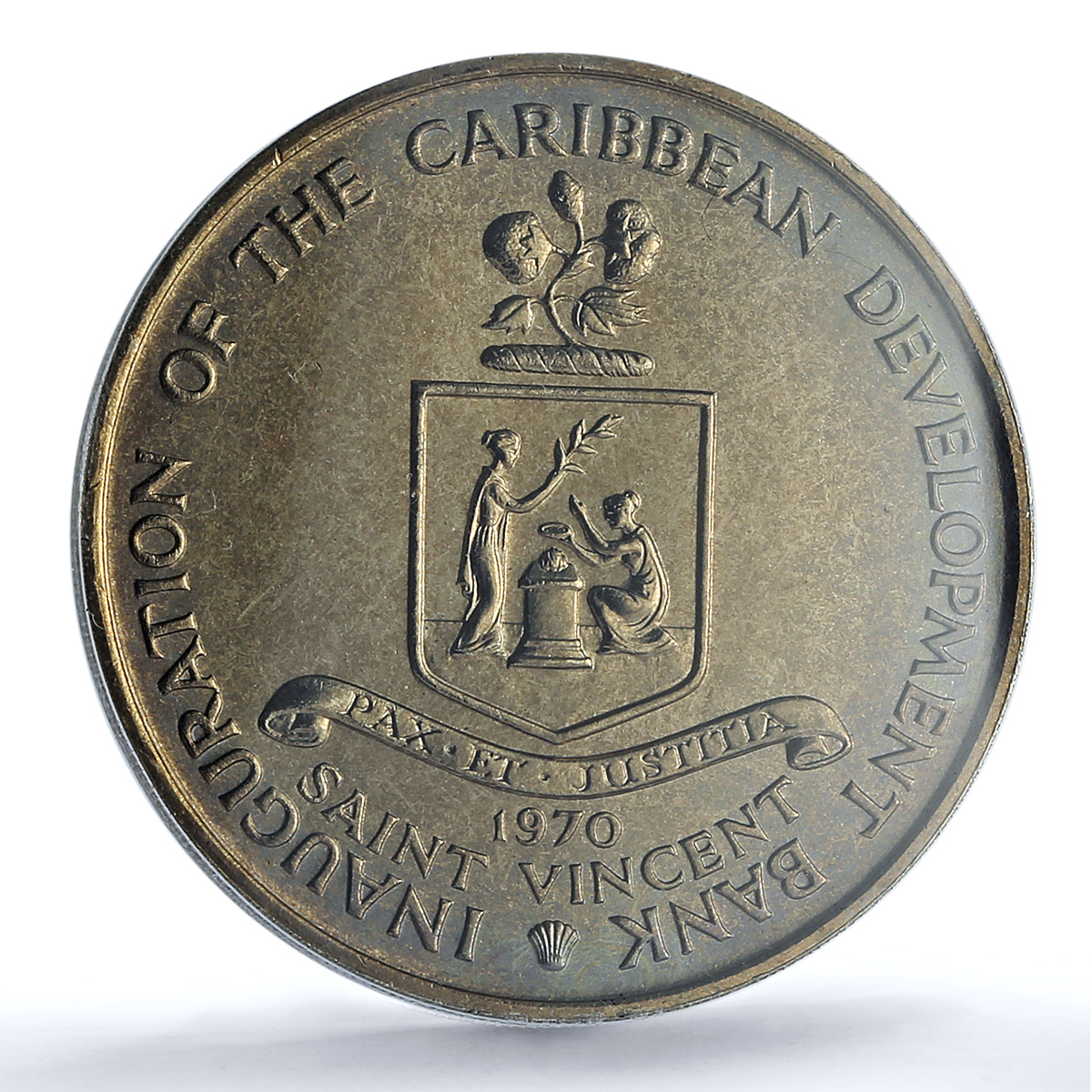 St. Vincent 4 dollars Caribbean Bank KM-13 FAO Food Day MS67 PCGS CuNi coin 1970