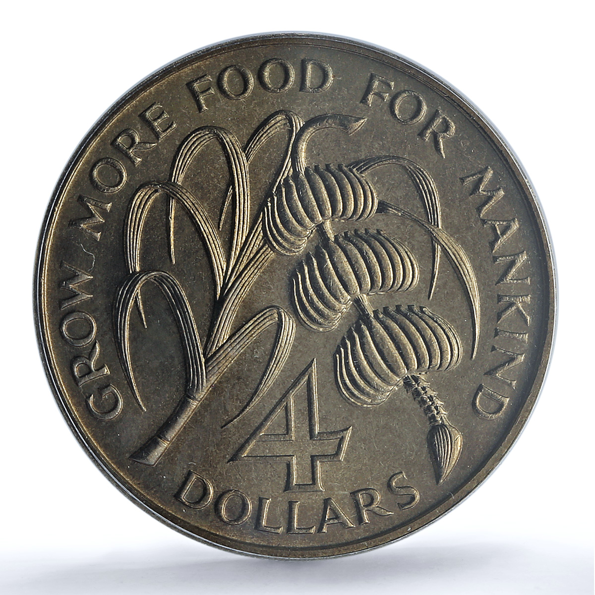 St. Vincent 4 dollars Caribbean Bank KM-13 FAO Food Day MS67 PCGS CuNi coin 1970