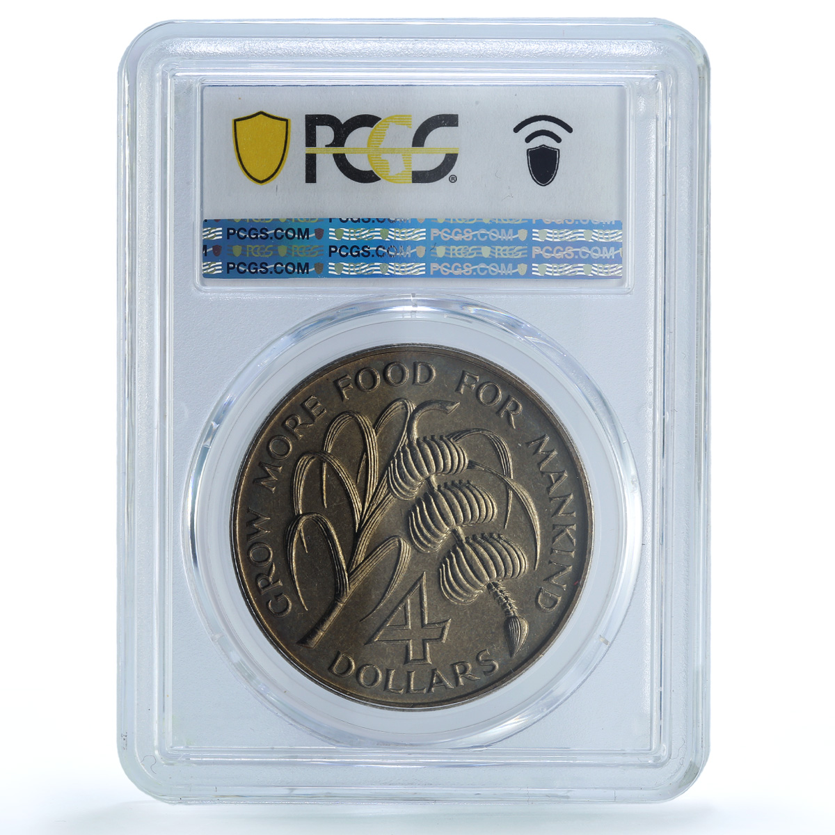St. Kitts 4 dollars Caribbean Bank KM-1 FAO Food Day MS 67 PCGS CuNi coin 1970 St. Kitts 4 dollars Caribbean Bank KM-1 FAO Food Day MS 67 PCGS CuNi coin 1970