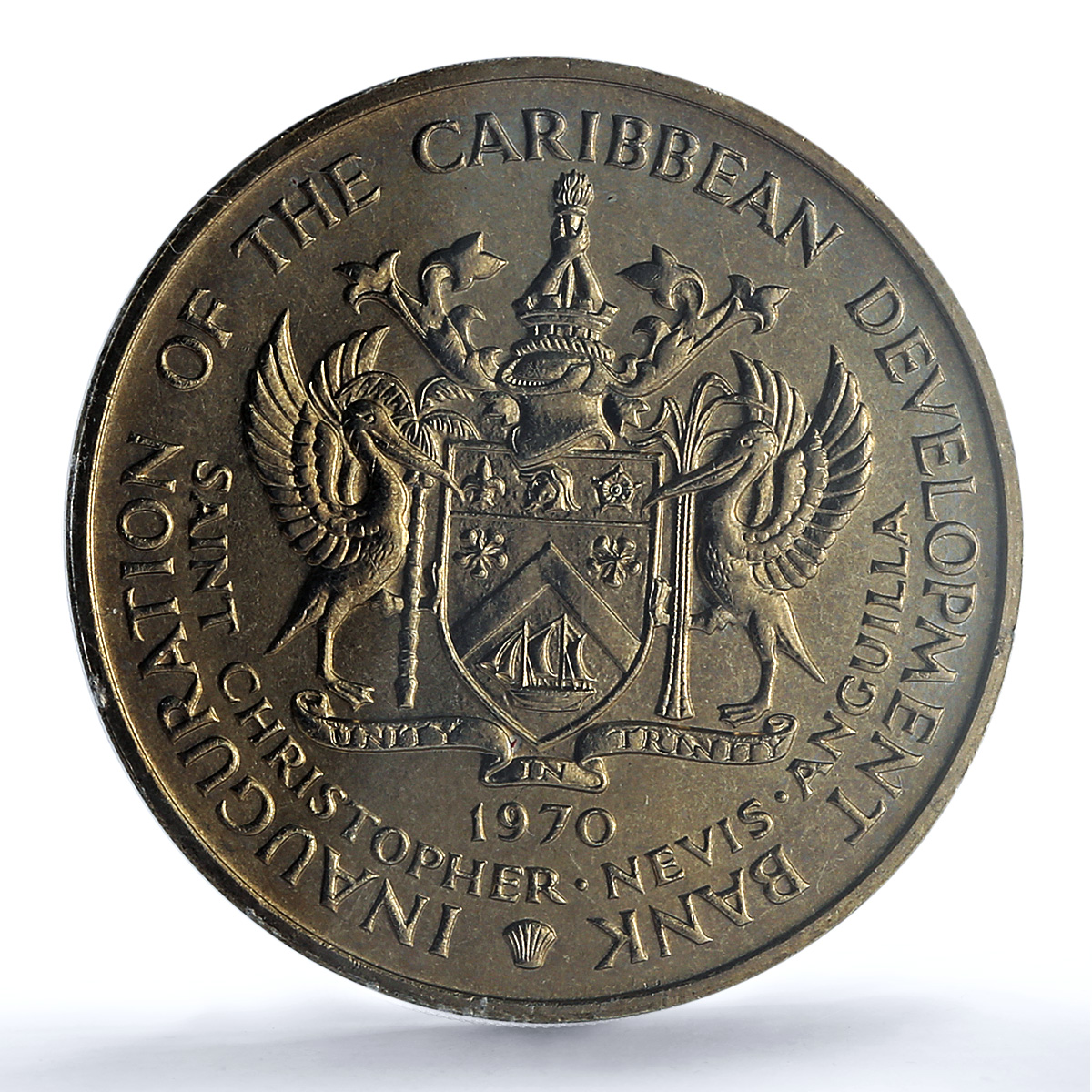 St. Kitts 4 dollars Caribbean Bank KM-1 FAO Food Day MS 67 PCGS CuNi coin 1970 St. Kitts 4 dollars Caribbean Bank KM-1 FAO Food Day MS 67 PCGS CuNi coin 1970