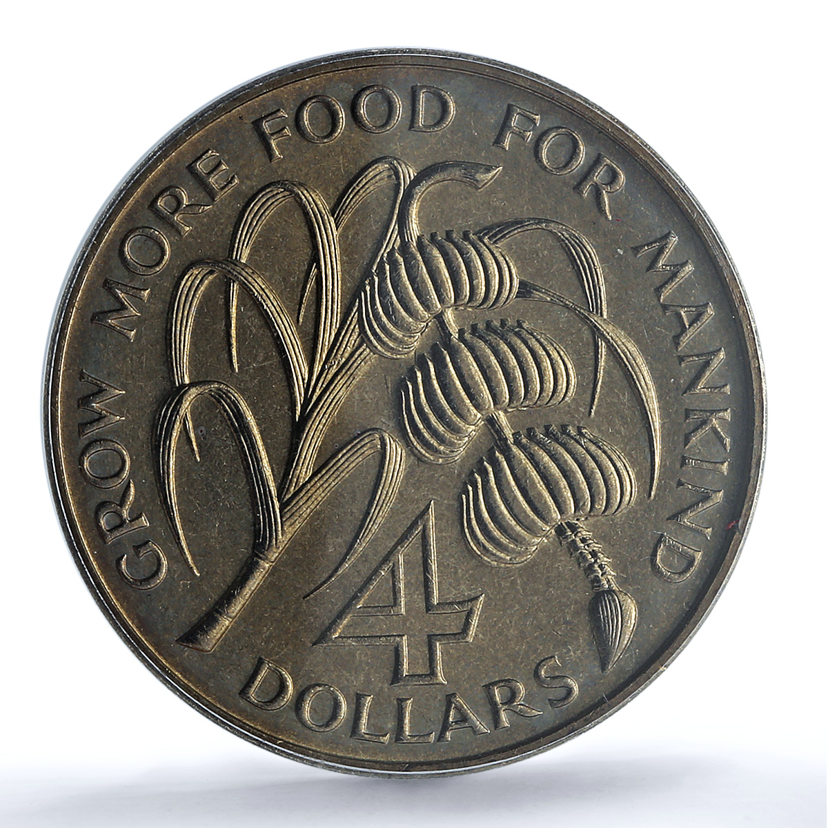 St. Kitts 4 dollars Caribbean Bank KM-1 FAO Food Day MS 67 PCGS CuNi coin 1970 St. Kitts 4 dollars Caribbean Bank KM-1 FAO Food Day MS 67 PCGS CuNi coin 1970