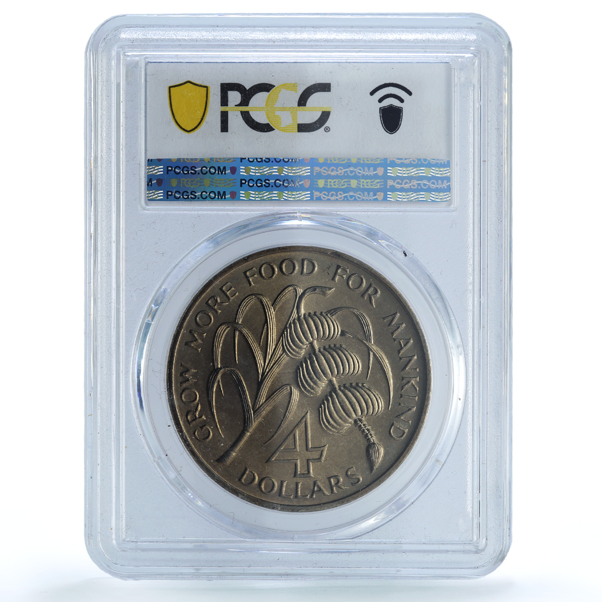 Grenada 4 dollars Caribbean Bank KM-15 FAO Food Day MS 67 PCGS CuNi coin 1970 Grenada 4 dollars Caribbean Bank KM-15 FAO Food Day MS 67 PCGS CuNi coin 1970