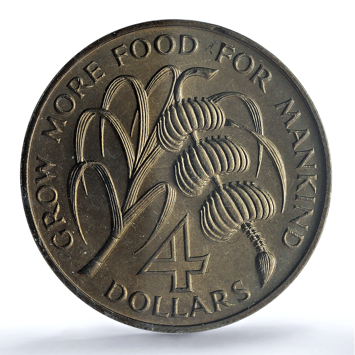 Grenada 4 dollars Caribbean Bank KM-15 FAO Food Day MS 67 PCGS CuNi coin 1970 Grenada 4 dollars Caribbean Bank KM-15 FAO Food Day MS 67 PCGS CuNi coin 1970