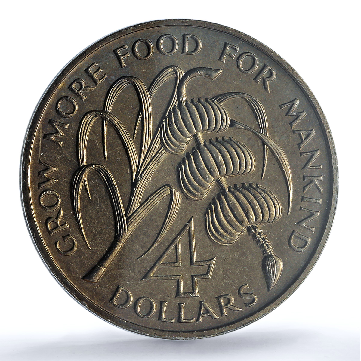 Montserrat 4 dollars Caribbean Bank KM-30 FAO Food Day MS 67 PCGS CuNi coin 1970 Montserrat 4 dollars Caribbean Bank KM-30 FAO Food Day MS 67 PCGS CuNi coin 1970