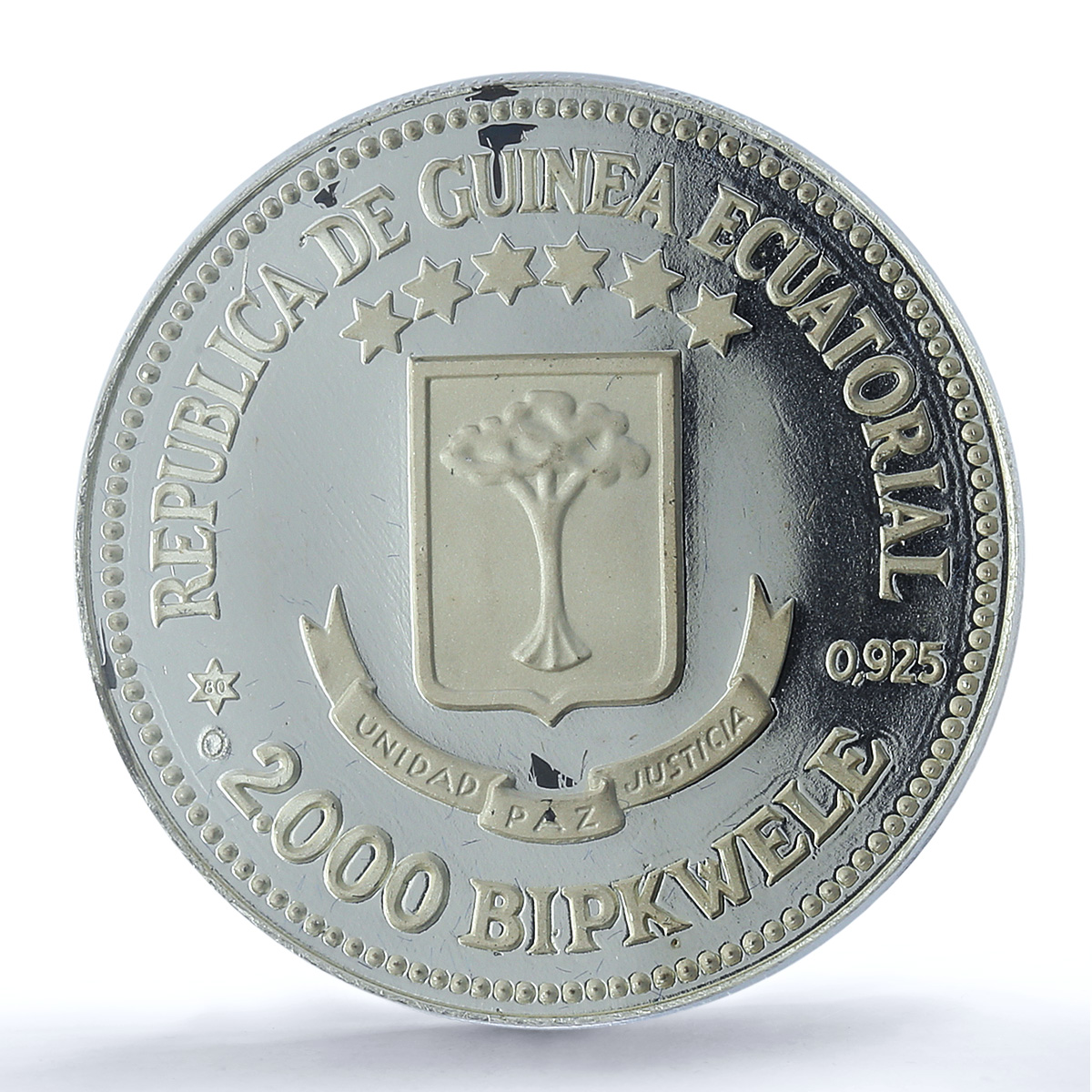 Guinea Equatorial 2000 bipkwele Juan Carlos X#6 RE PR67 PCGS silver coin 1979-80 Guinea Equatorial 2000 bipkwele Juan Carlos X#6 RE PR67 PCGS silver coin 1979-80