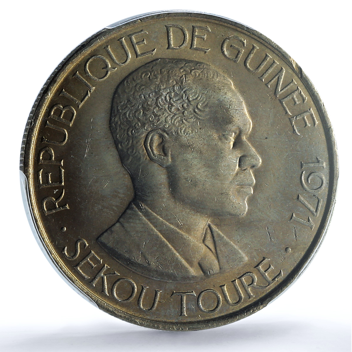 Guinea 100 francs Republic KM-41 Sekou Toure MS 64 PCGS CuNi coin 1971 Guinea 100 francs Republic KM-41 Sekou Toure MS 64 PCGS CuNi coin 1971