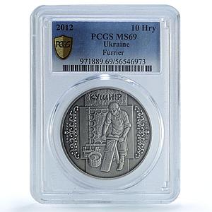 Ukraine 10 hryvnias Furrier Kushnir KM-679 Crafts MS 69 PCGS silver coin 2012