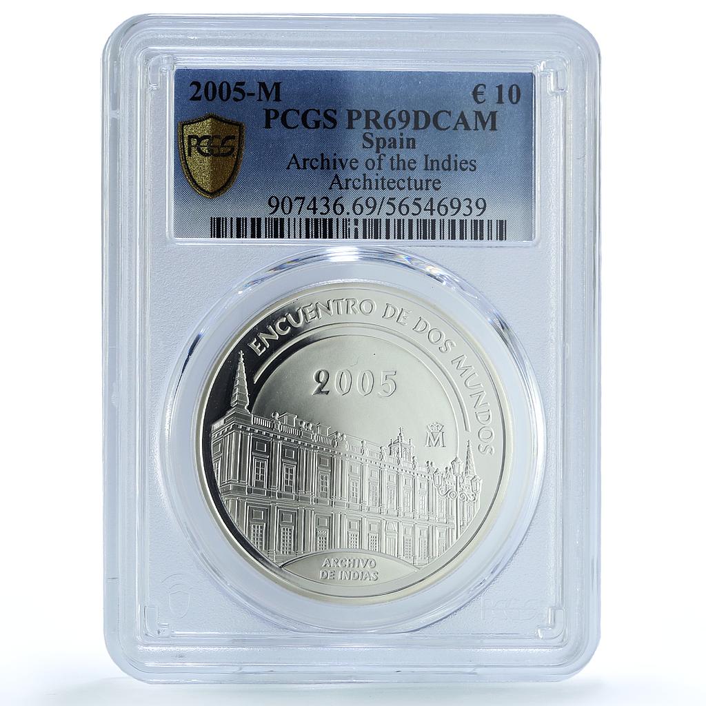 Spain 10 euros Archive Indies KM-1109 Ibero-American PR 69 PCGS silver coin 2005