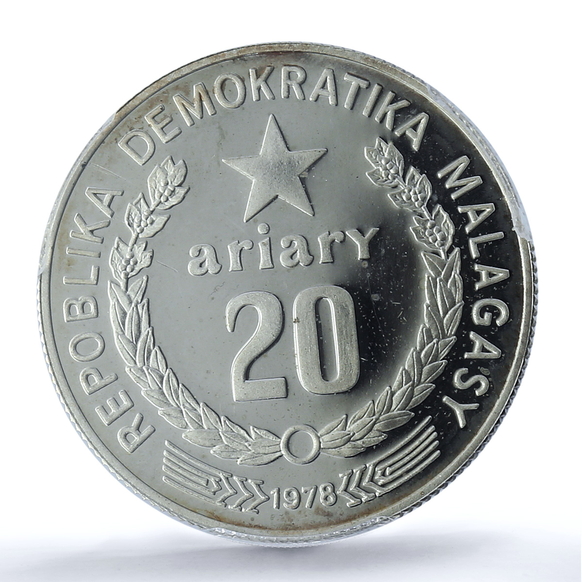 Madagascar 20 ariary FAO Food Day KM-14a Tractor PR 66 PCGS silver coin 1978