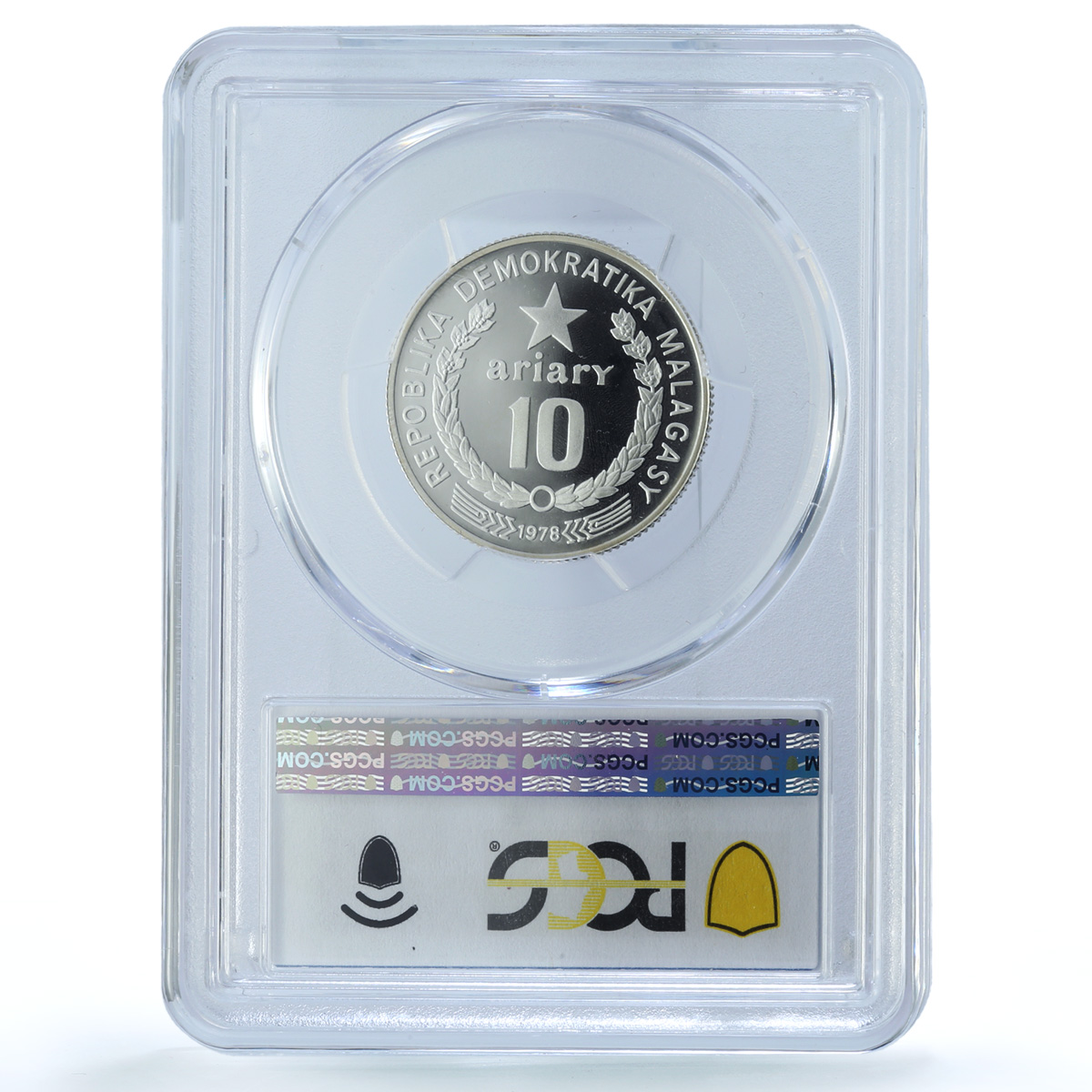 Madagaskar 10 ariary FAO Food Day KM-13a PR 67 PCGS silver coin 1978