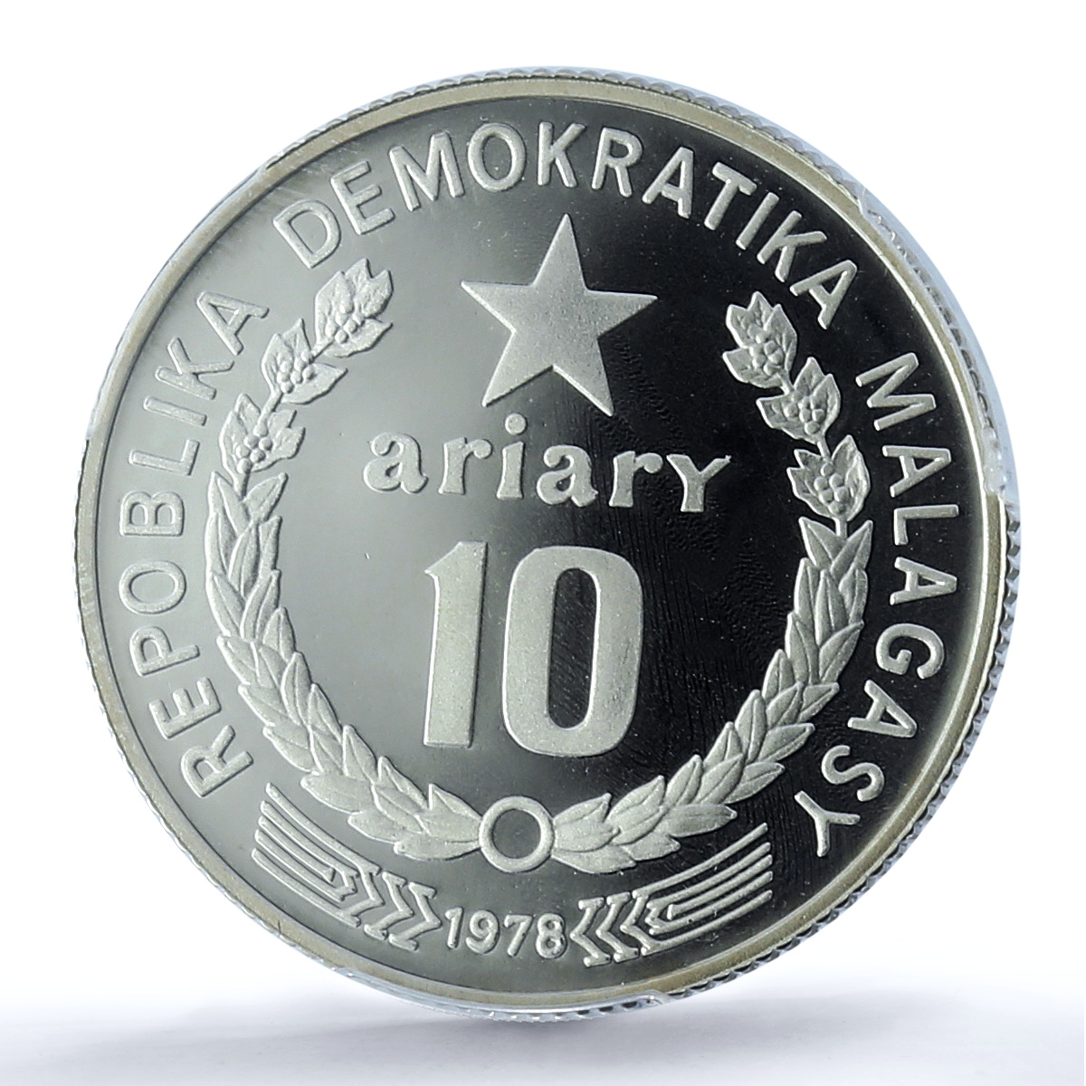 Madagaskar 10 ariary FAO Food Day KM-13a PR 67 PCGS silver coin 1978