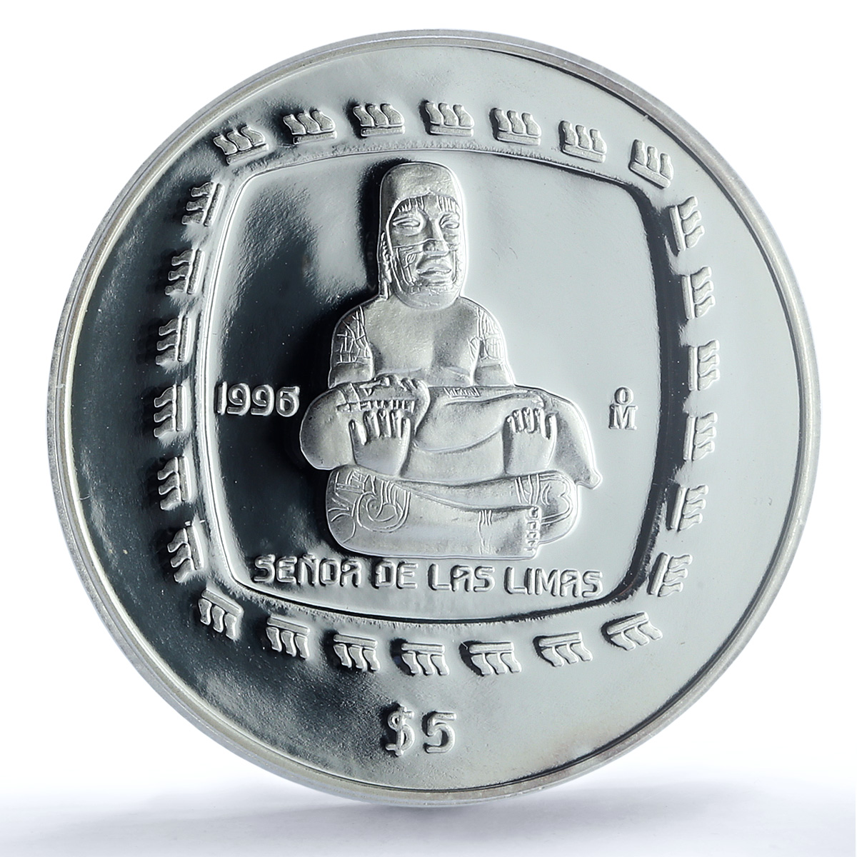 Mexico 5 pesos Senor De Las Limas KM-595 Precolombina PR69 PCGS silver coin 1996 Mexico 5 pesos Senor De Las Limas KM-595 Precolombina PR69 PCGS silver coin 1996