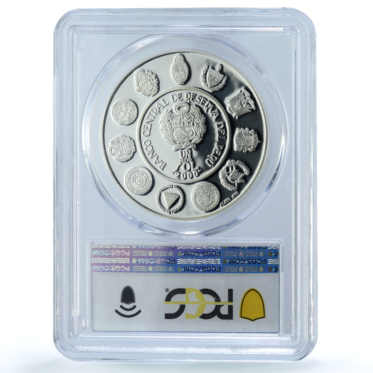 Peru 1 sol Chalan Rider Ibero-American Man Horse PR 70 PCGS silver coin 2000