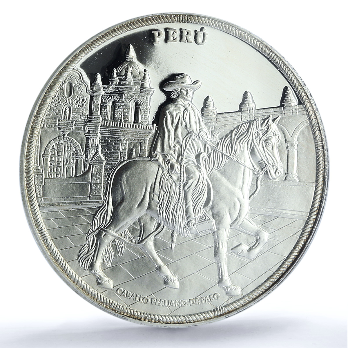 Peru 1 sol Chalan Rider Ibero-American Man Horse PR 70 PCGS silver coin 2000