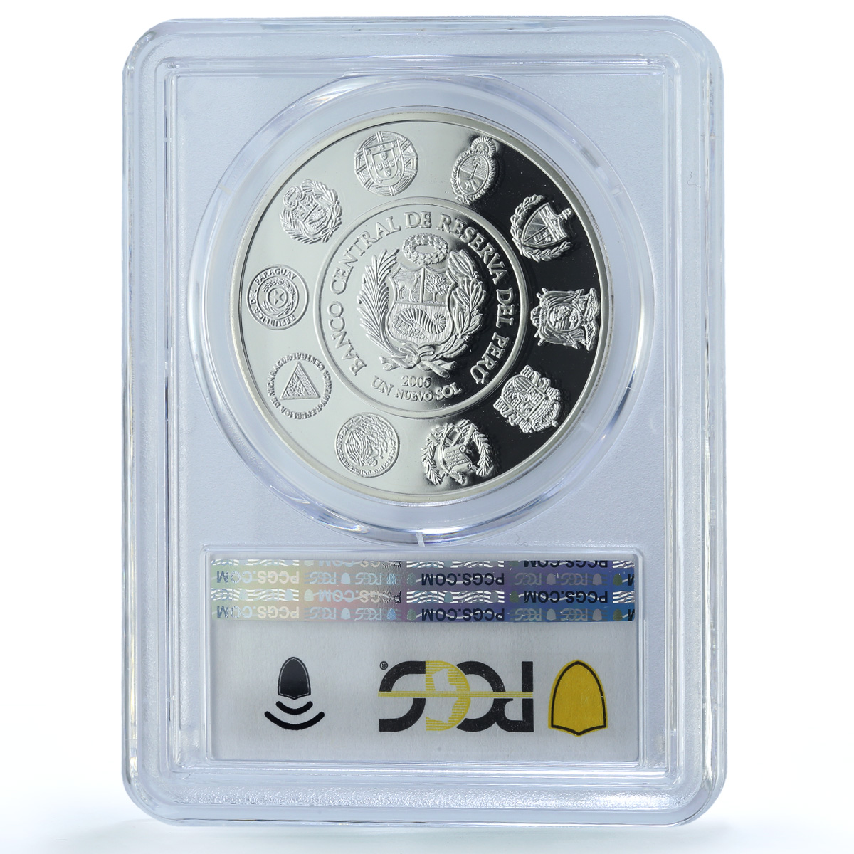 Peru 1 sol Machu Picchu KM-339 Ibero-American Incas PR 70 PCGS silver coin 2005