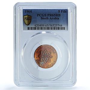 South Arabia Yemen 5 fils Federal KM-2 Daggers PR 65 PCGS bronze coin 1964