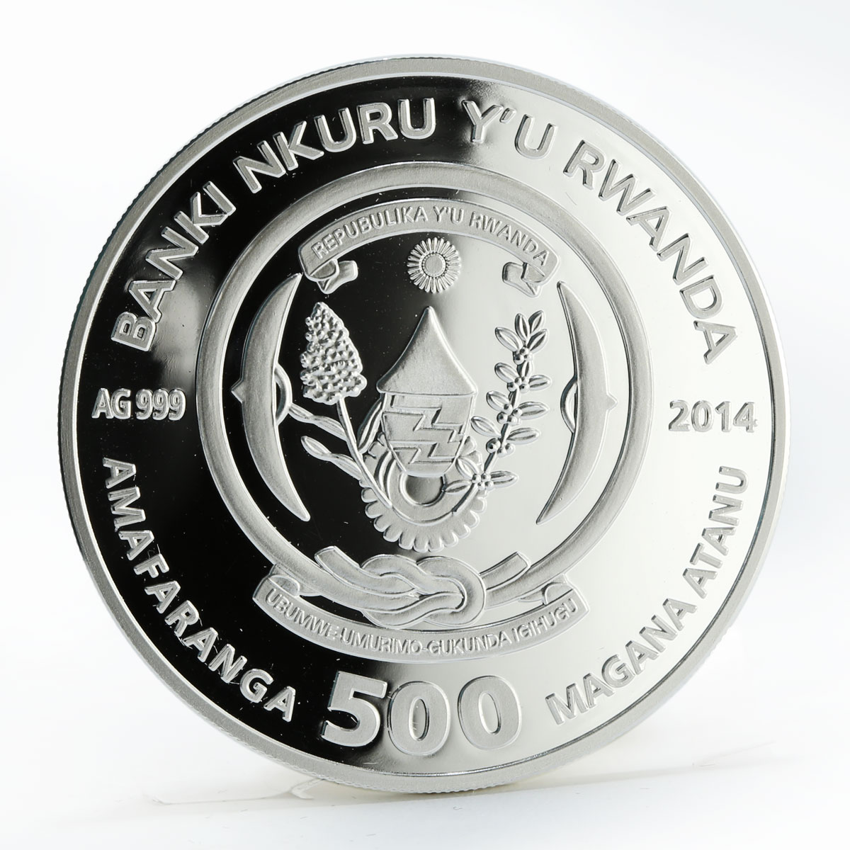 Rwanda set of 3 coins Year of the Horse gilded silver 2014