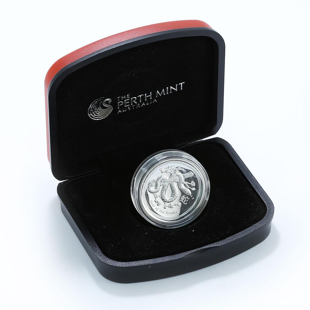Australia 1 dollar Year of Snake Lunar Series II High Relief silver coin 2013