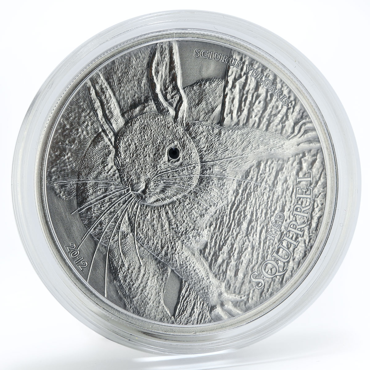 Palau 5 dollars Red Squirrel animals swarovski silver coin 2012