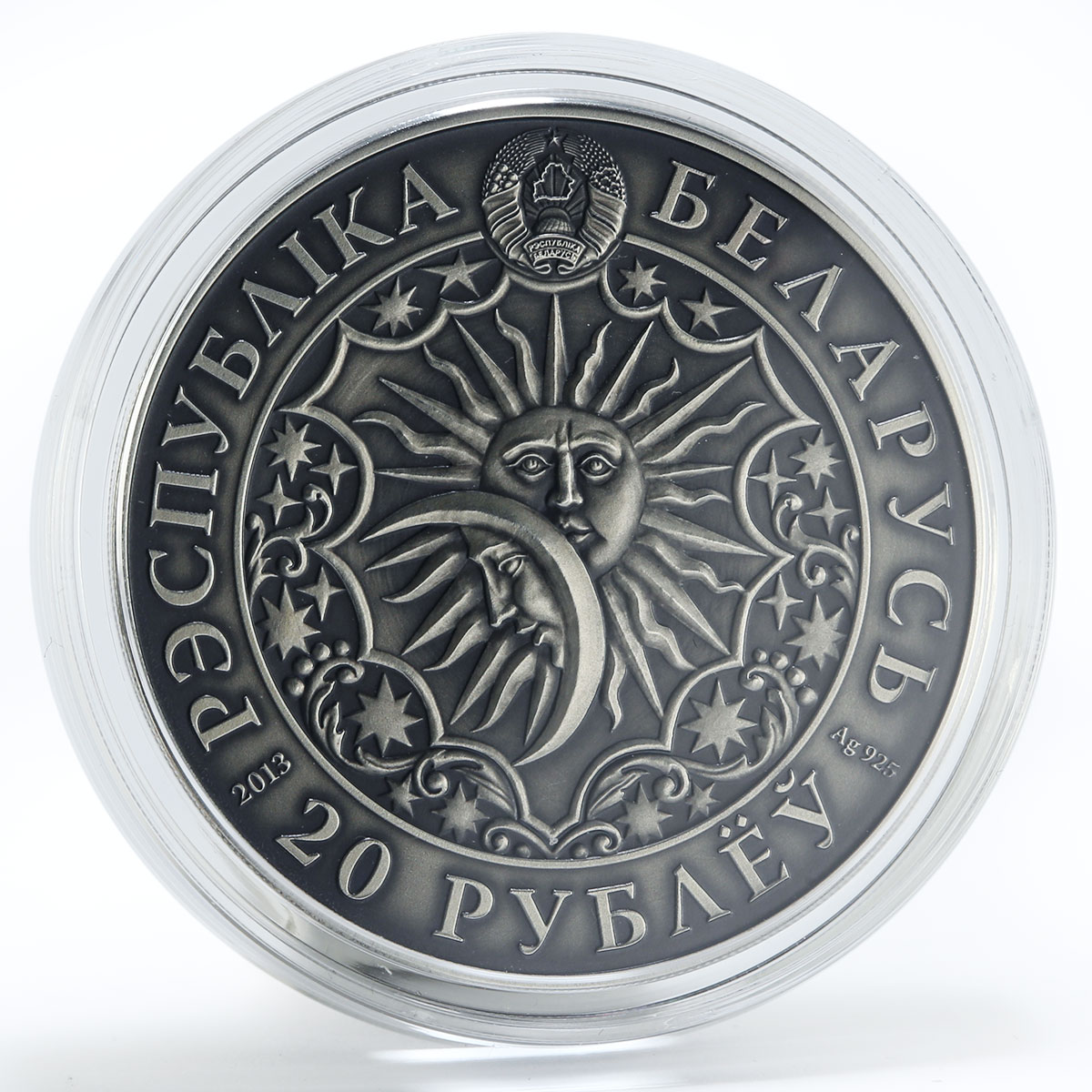 Belarus 20 rubles Zodiac Libra Swarovski silver coin 2013