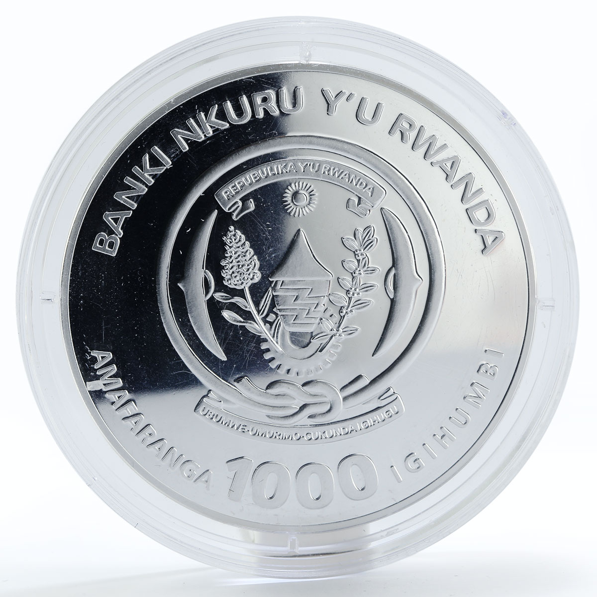 Rwanda 1000 francs Year of the Tiger gilded silver coin 2010