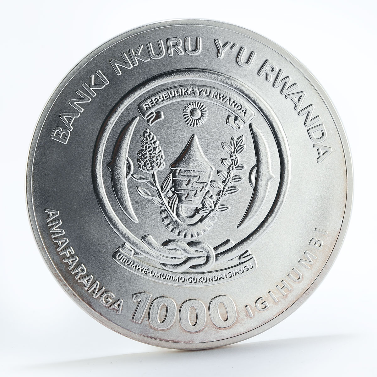 Rwanda 1000 francs Year of the Ox gilded silver coin 2009