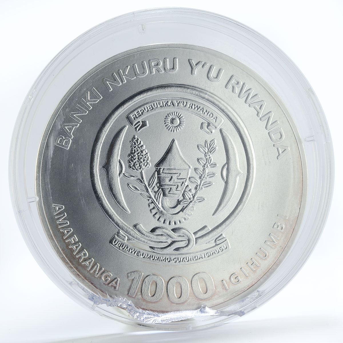 Rwanda 1000 francs Year of the Ox gilded silver coin 2009