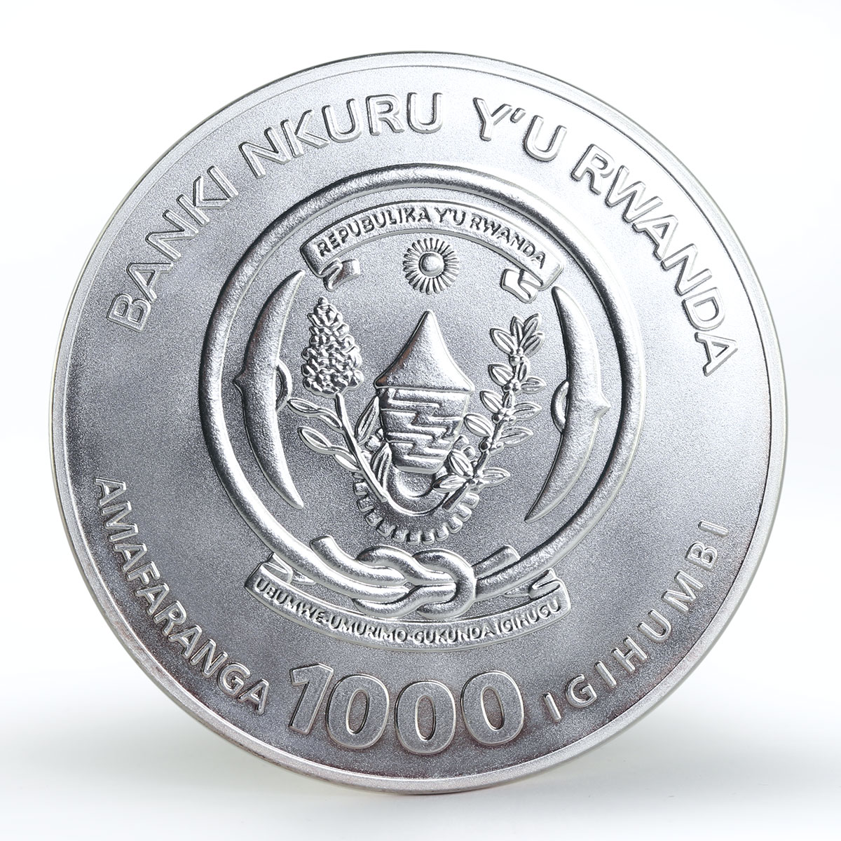 Rwanda 1000 francs Year of the Ox gilded silver coin 2009