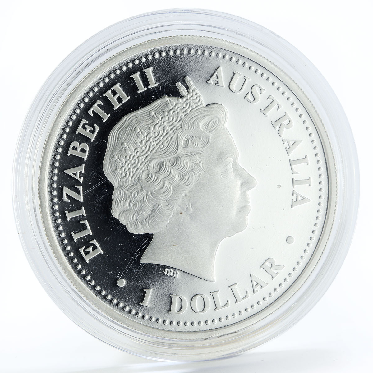 Australia 1 dollar Discover Hobart ship colored silver coin 2008