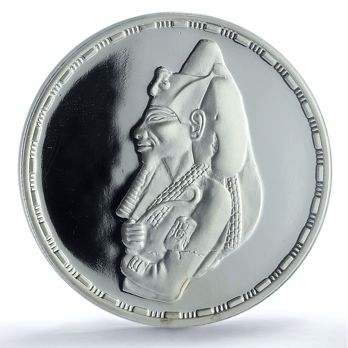 Egypt 5 pounds King Akhenaten KM-799 Treasures Statue PR67 PCGS silver coin 1994 Egypt 5 pounds King Akhenaten KM-799 Treasures Statue PR67 PCGS silver coin 1994