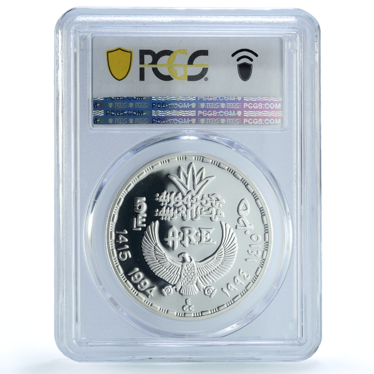 Egypt 5 pounds Amenemhat III KM-789 Treasures Statue PR 68 PCGS silver coin 1994 Egypt 5 pounds Amenemhat III KM-789 Treasures Statue PR 68 PCGS silver coin 1994