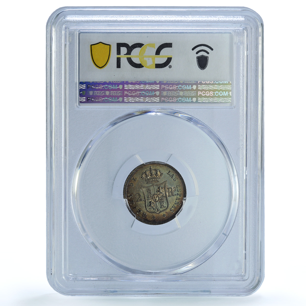 Spain 2 reales Isabella II Madrid KM-599.2 Cal-363 MS 65 PCGS silver coin 1852 Spain 2 reales Isabella II Madrid KM-599.2 Cal-363 MS 65 PCGS silver coin 1852
