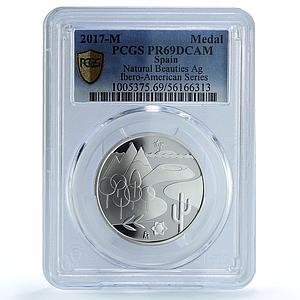 Spain Natural Beauties Ibero-American Series XI PR 69 PCGS silver medal 2017