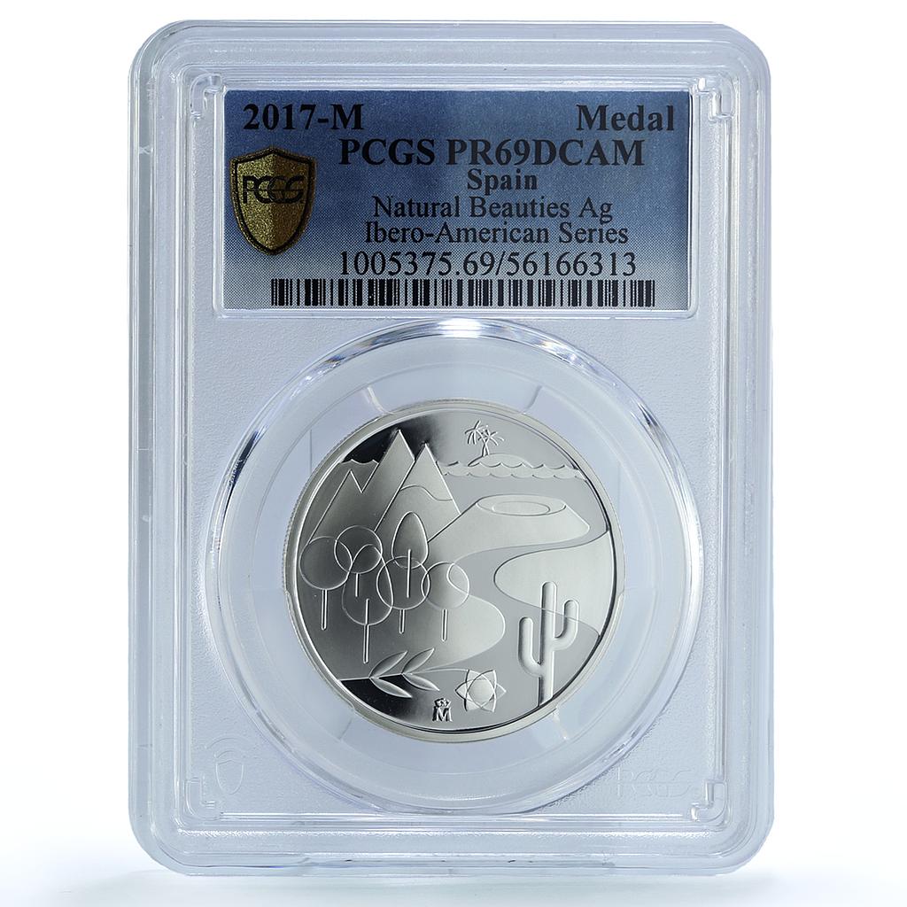 Spain Natural Beauties Ibero-American Series XI PR 69 PCGS silver medal 2017 Spain Natural Beauties Ibero-American Series XI PR 69 PCGS silver medal 2017