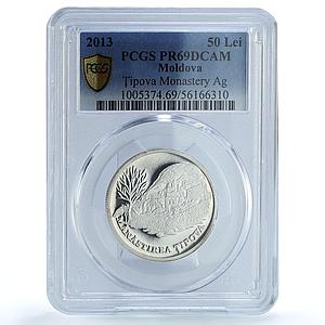 Moldova 50 lei Tipova Monastery KM-111 Architecture PR 69 PCGS silver coin 2013