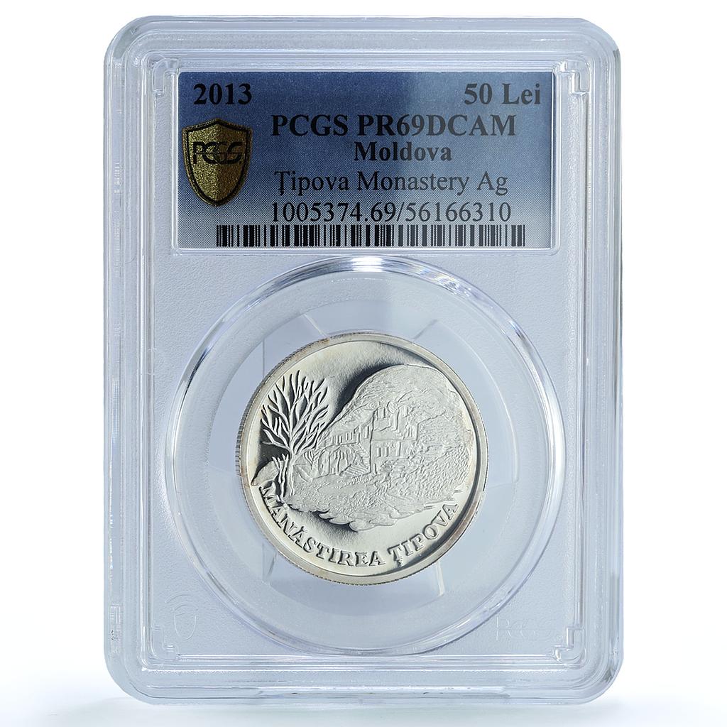 Moldova 50 lei Tipova Monastery KM-111 Architecture PR 69 PCGS silver coin 2013 Moldova 50 lei Tipova Monastery KM-111 Architecture PR 69 PCGS silver coin 2013