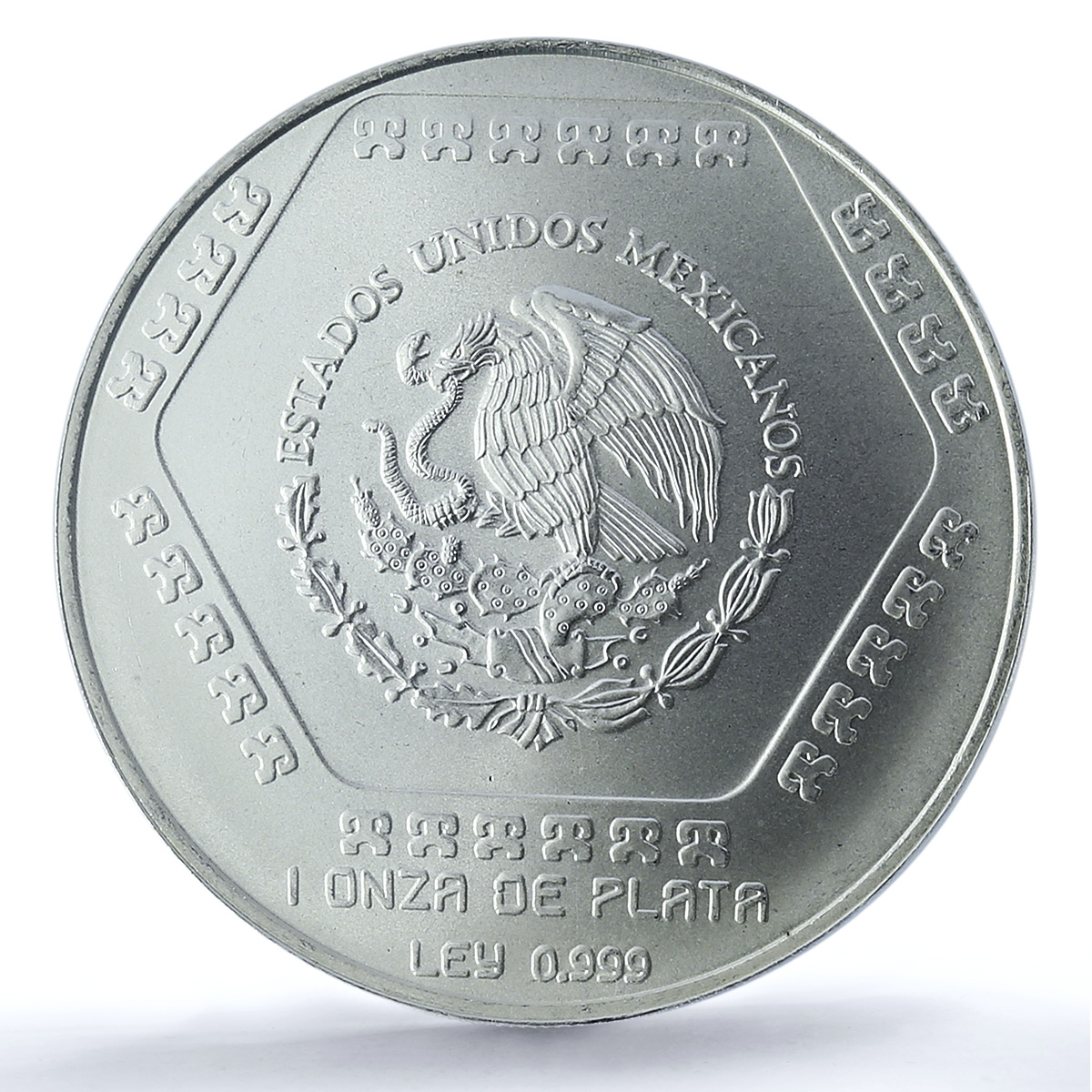 Mexico 5 pesos Mascaron Dios Chaac KM-577 Precolombina MS69 PCGS Ag coin 1994 Mexico 5 pesos Mascaron Dios Chaac KM-577 Precolombina MS69 PCGS Ag coin 1994