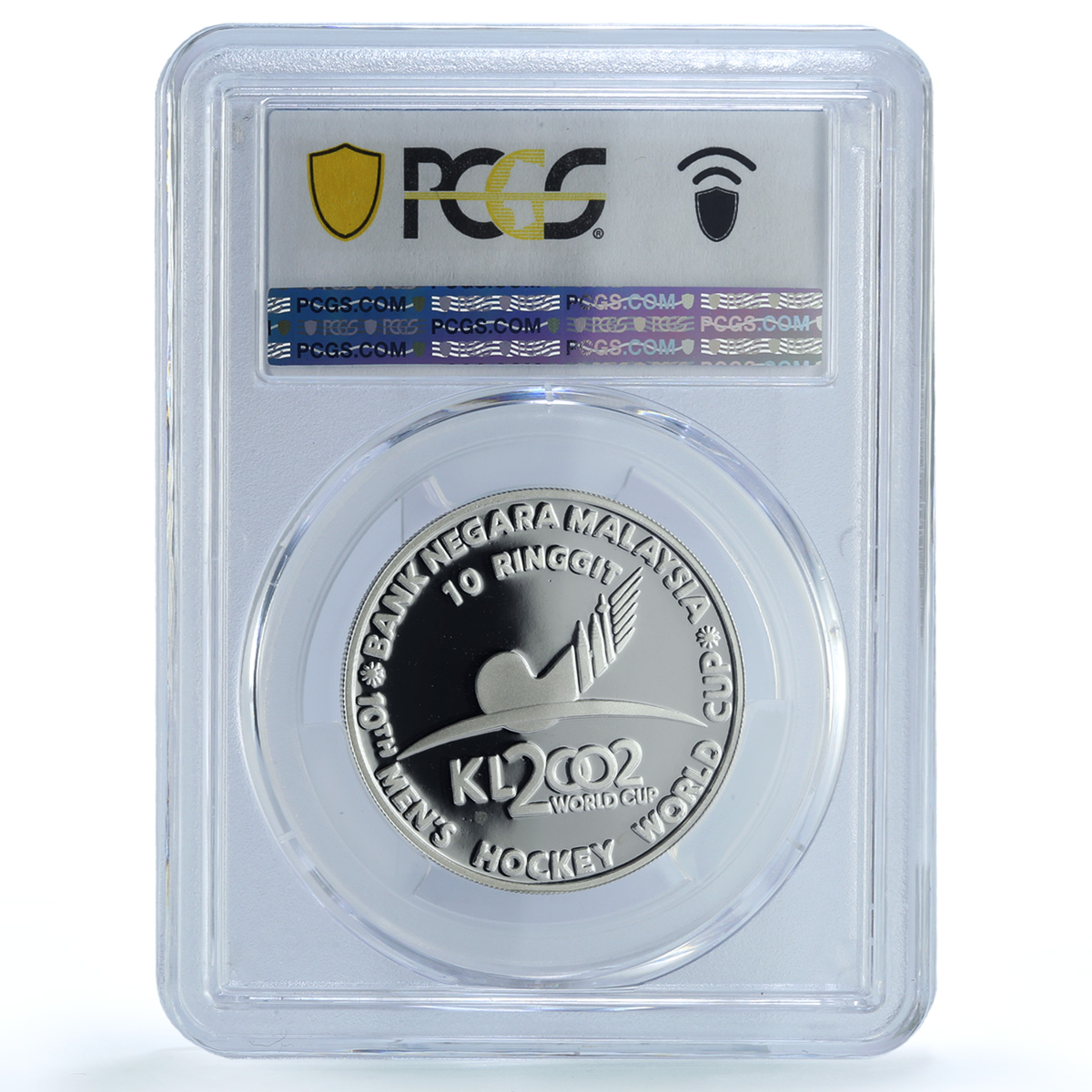 Malaysia 10 ringgit Ice Hockey World Cup KM-166 PR 69 PCGS silver coin 2002