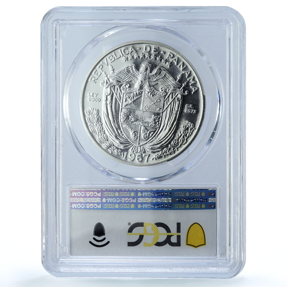 Panama 1 balboa Republic KM-27 Vasco Nunez PR 67 PCGS silver coin 1967 Panama 1 balboa Republic KM-27 Vasco Nunez PR 67 PCGS silver coin 1967