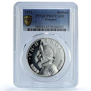 Panama 1 balboa Republic KM-27 Vasco Nunez PR 67 PCGS silver coin 1972