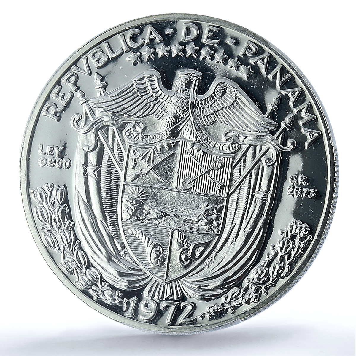 Panama 1 balboa Republic KM-27 Vasco Nunez PR 67 PCGS silver coin 1972 Panama 1 balboa Republic KM-27 Vasco Nunez PR 67 PCGS silver coin 1972