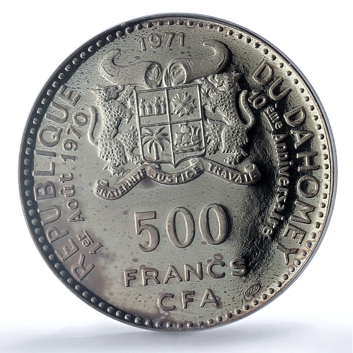 Dahomey 500 francs Independence KM-3.1 Femme Oueme PR 67 PCGS silver coin 1971 Dahomey 500 francs Independence KM-3.1 Femme Oueme PR 67 PCGS silver coin 1971